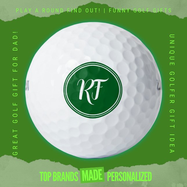 Personalized Script Monogram Wilson Ultra Distance Golf Balls (Custom golf balls by Play A Round Find Out, "RF" elegant customizable initials )