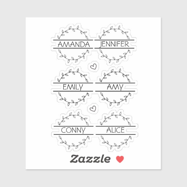 Personalized Script Name Clear Sticker (Sheet)