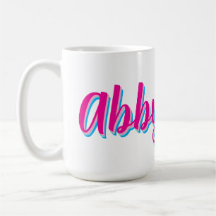 Personalized Script Name Coffee Mug Pink Blue