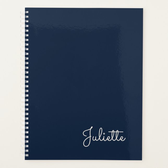 Personalized  Script Name |Elegant 12 Month Spiral Planner (Front)