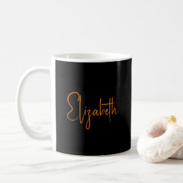 Personalized Script Name Elegant Black Custom Coffee Mug