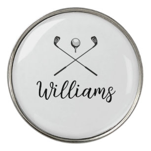 Personalized Script Name Golf Clubs  Ball Marker