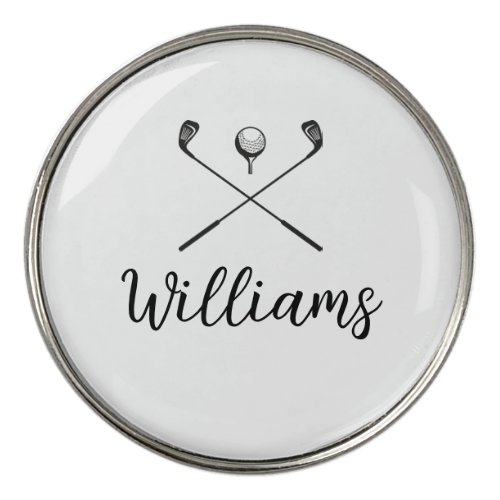 Personalized Script Name Golf Clubs  Golf Ball Marker