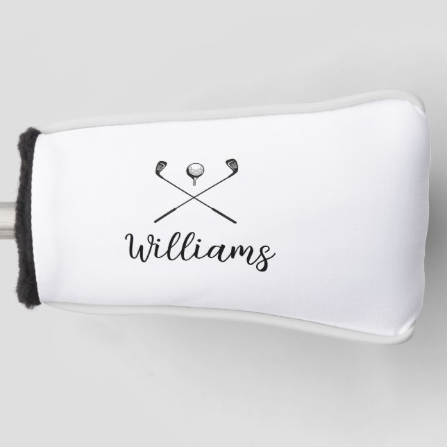 Personalized Script Name Golf Clubs Head Cover (Front)