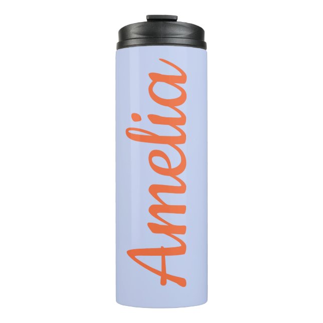 Personalized Script Name Lavender Bridal Favor Thermal Tumbler (Front)