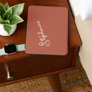 Personalized Script Name Minimalist Terracotta Kindle Cover