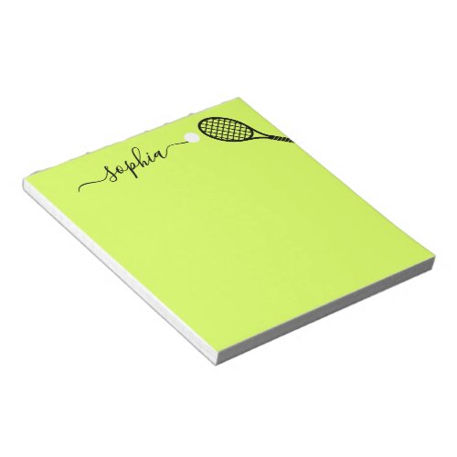 Personalized Script Name Modern Green Tennis  Notepad