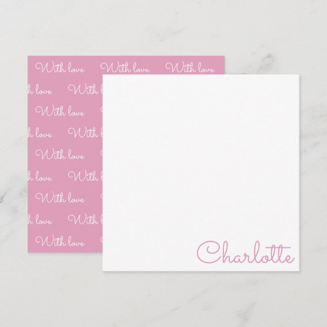 Personalized Script Name  Note Card (Front/Back)