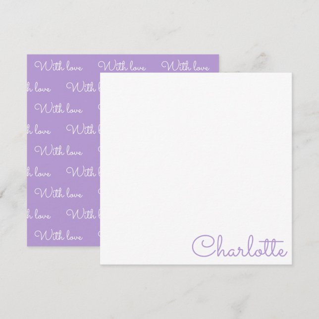 Personalized Script Name  Note Card (Front/Back)