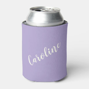 Personalized Script Name Purple Lavender Bridal  Can Cooler