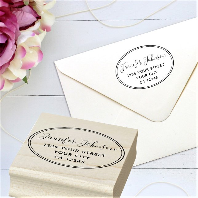 Personalized Script Name Return Address Rubber Stamp (Creator Uploaded)