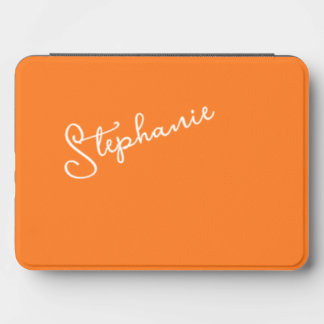 Personalized Script Name Stylish Minimalist Orange Kindle Cover