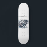Personalized Script Name Wolf Pack Skateboard<br><div class="desc">Your name in a trendy script style font with a watercolor pack of wild wolves on the run.</div>