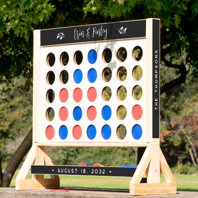 Personalized Script Names & Wedding Date Fast Four (Lawn)