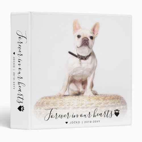 Personalized Script Pet Memorial Photo Scrapbook 3 Ring Binder