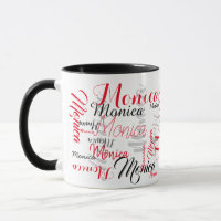 personalized script red black names typography