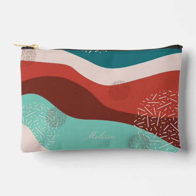 Personalized Script Retro Accessory Pouch (Front)
