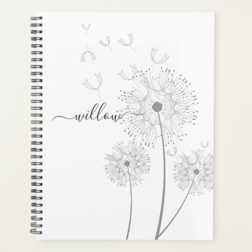Personalized Script Signature Floral Illustration Planner