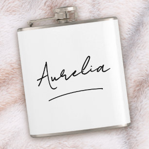 Personalized Script Signature Name Bachelorette Flask