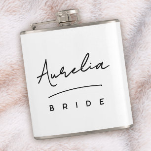 Personalized Script Signature Name Bachelorette Flask