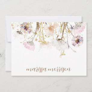 Personalized Script Signature Wildflower Thank You Card