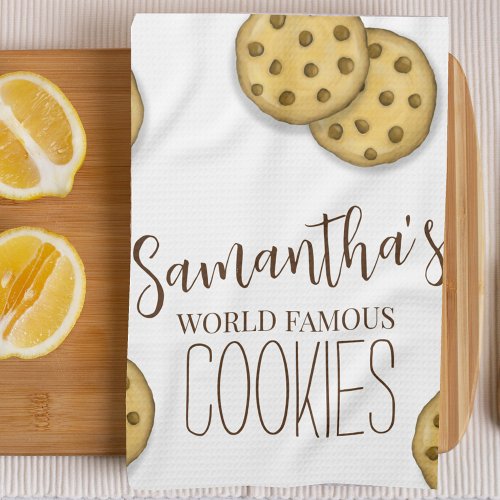 Personalized Script Stylish Cookie Cute Typography Kitchen Towel