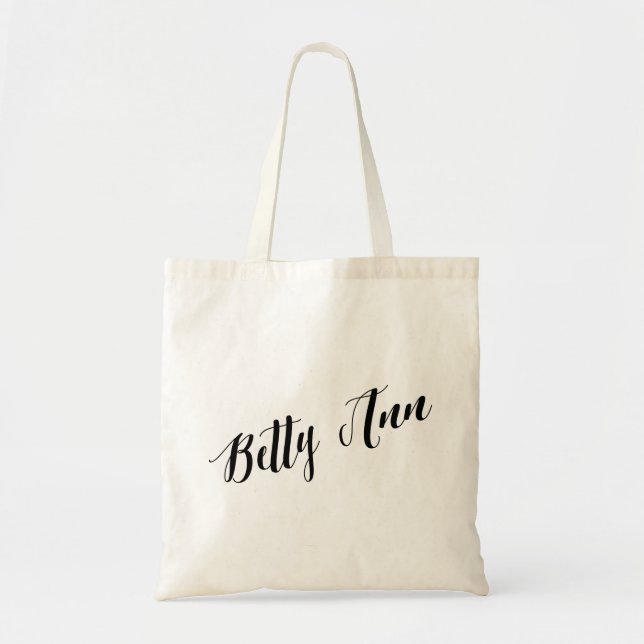 Personalized Script Tote Bag- Betty Ann Bag (Front)