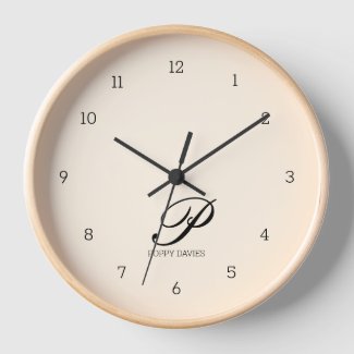 Personalized Script Wall Clock - Blush Pink