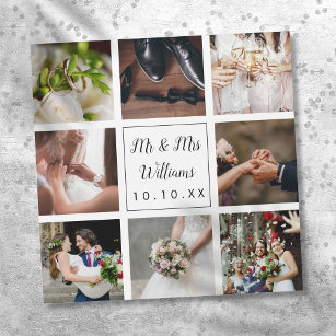 Personalized Script Wedding Photo Collage