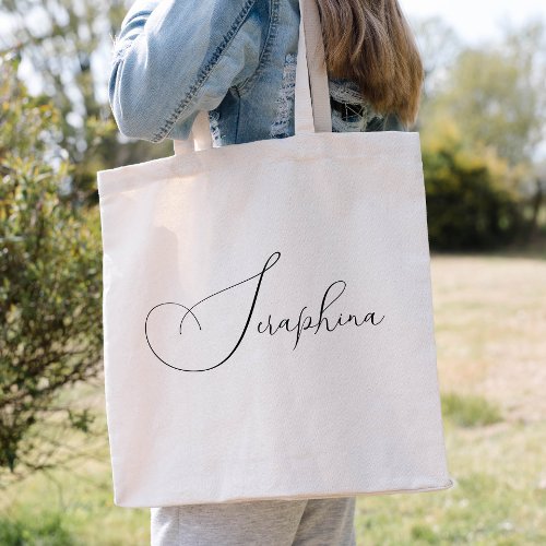 Personalized Script Wedding Welcome Tote Bag