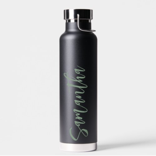 Personalized Script Your Name Party Sage Green Water Bottle