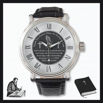 Personalized Scripture Gift Ideas For Pastors Watch by LittleLindaPinda at Zazzle