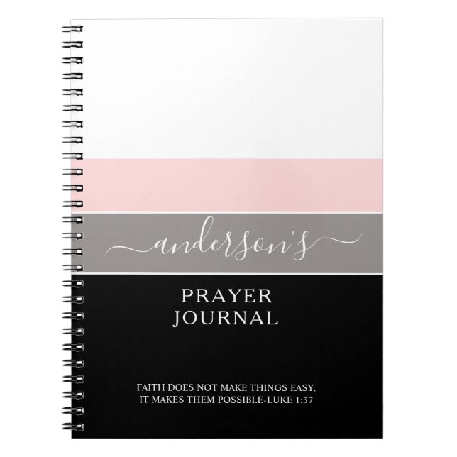 Personalized Scripture Modern Simple Payer Journal (Front)