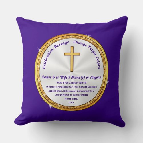 Personalized Scripture Pillows Gifts for Pastors Throw Pillow