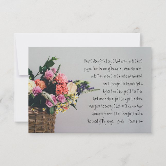 Personalized Scripture Sympathy Flat Card Ps 61 (Front)
