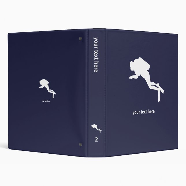 Personalized Scuba Diver 3 Ring Binder (Background)