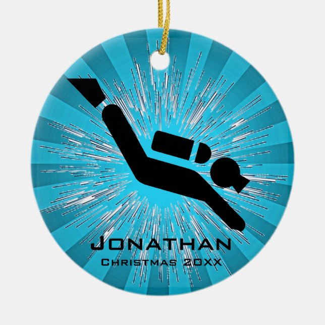 Personalized Scuba Diving Ornament (Front)