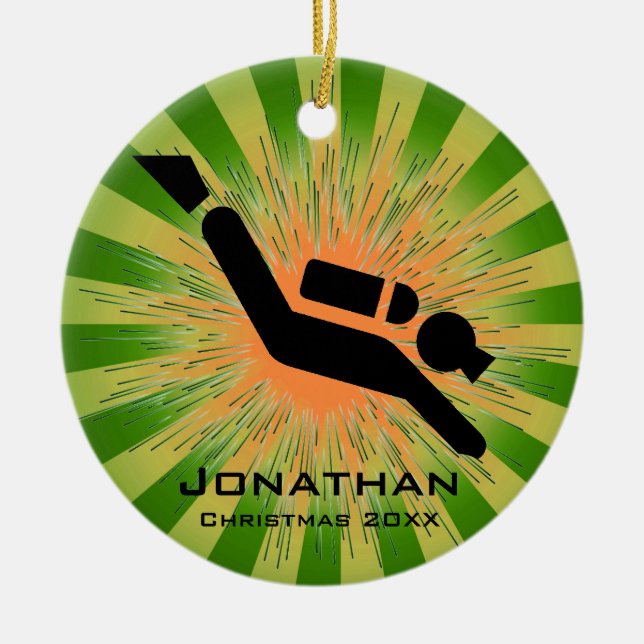 Personalized Scuba Diving Ornament (Front)