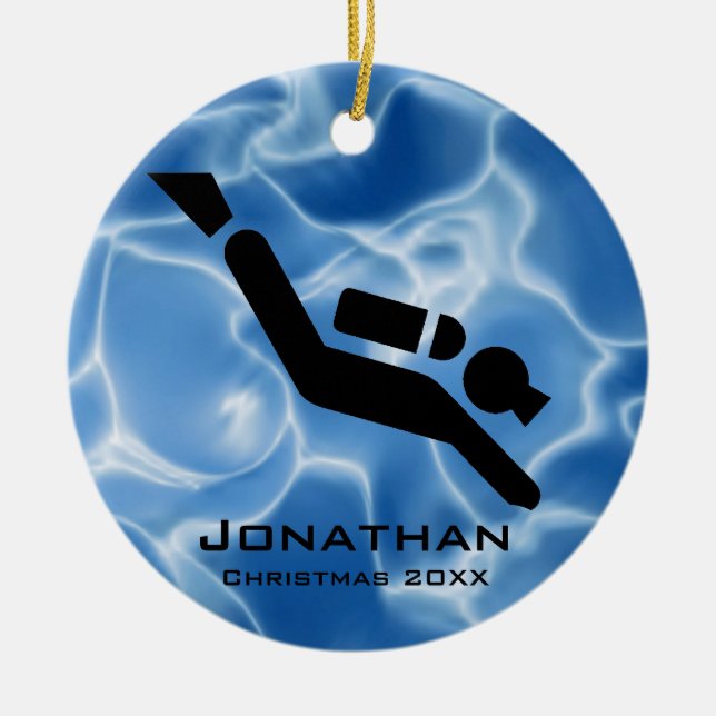 Personalized Scuba Diving Ornament (Front)