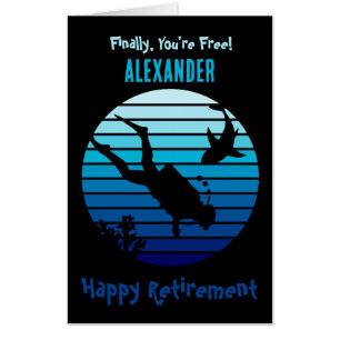 Personalized Scuba Diving Retirement Card