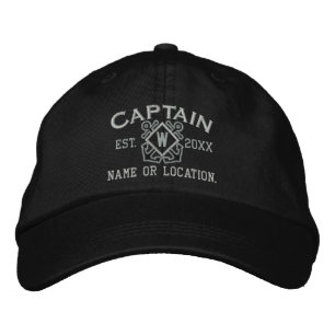 Personalized Sea Captain Nautical Monogram & more Embroidered Baseball Cap