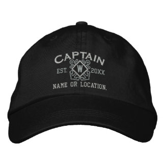 Personalized Sea Captain Nautical Monogram & more Embroidered Baseball Cap