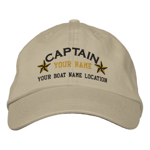 Personalized Sea Captain Stars Ball Cap Embroidery
