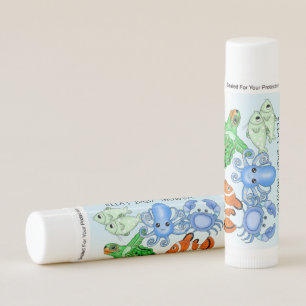 Personalized Sea Creatures Baby Shower  Lip Balm