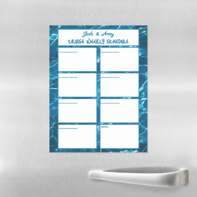 Personalized Sea Cruise Weekly Schedule Magnetic Dry Erase Sheet (In Situ)