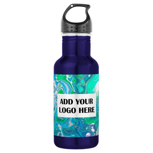 Personalized Sea Glass Digital Abstract Art   Stainless Steel Water Bottle