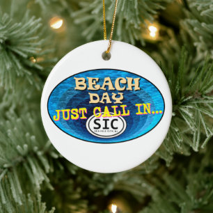 Personalized Sea Isle City New Jersey Beach SIC NJ Ceramic Ornament