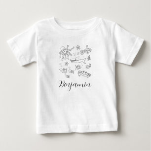 Personalized Sea Life Marine Under the Sea Baby T-Shirt