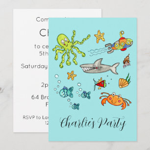 Personalized Sea Life Marine Under the Sea Invitation