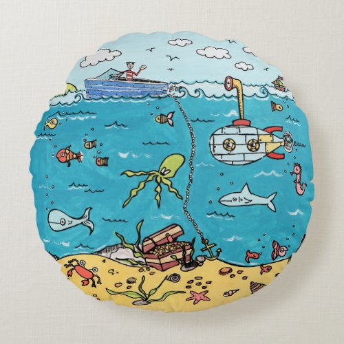 Personalized Sea Life Round cushion